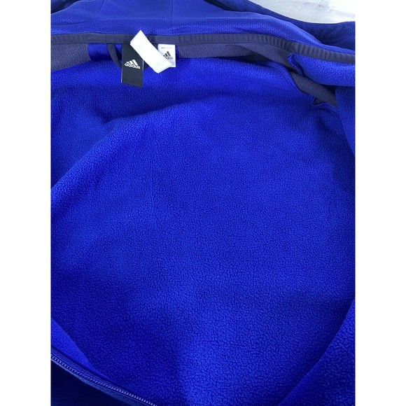 Adidas CF0019 Fleece Lined Performance Zip Up Activewear Jacket Blue Womens M - Picture 4 of 11